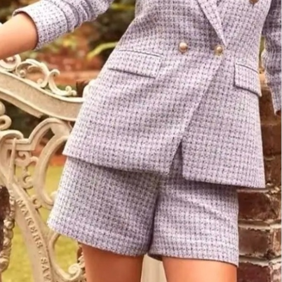 NWT LOFT Tweed Double Breasted Blazer & Shorts Set— both pieces, size 10! - Picture 2 of 7